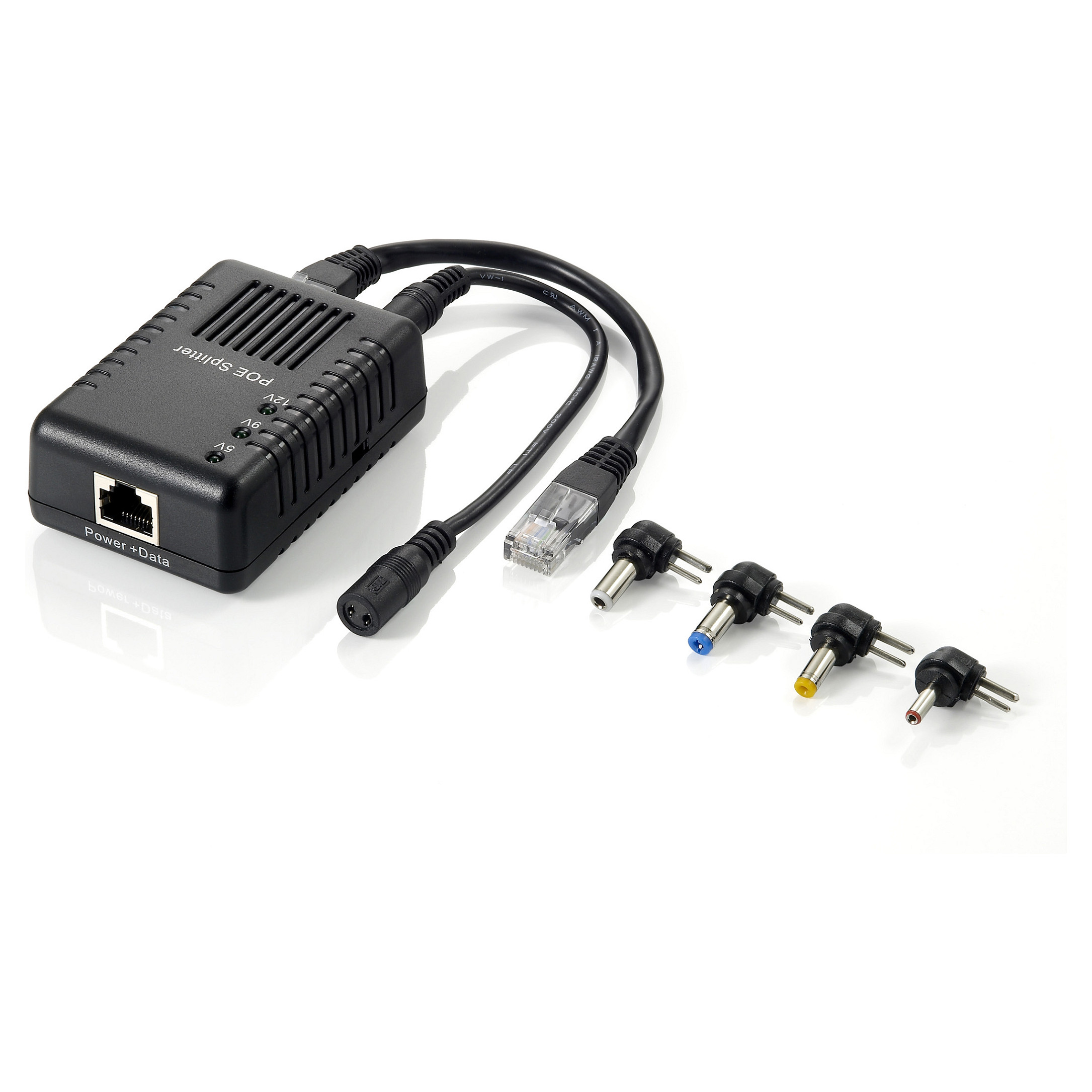 LevelOne POS-1002 PoE Splitter 10/100Mbps IEEE 802.3af 5V/9V/12V