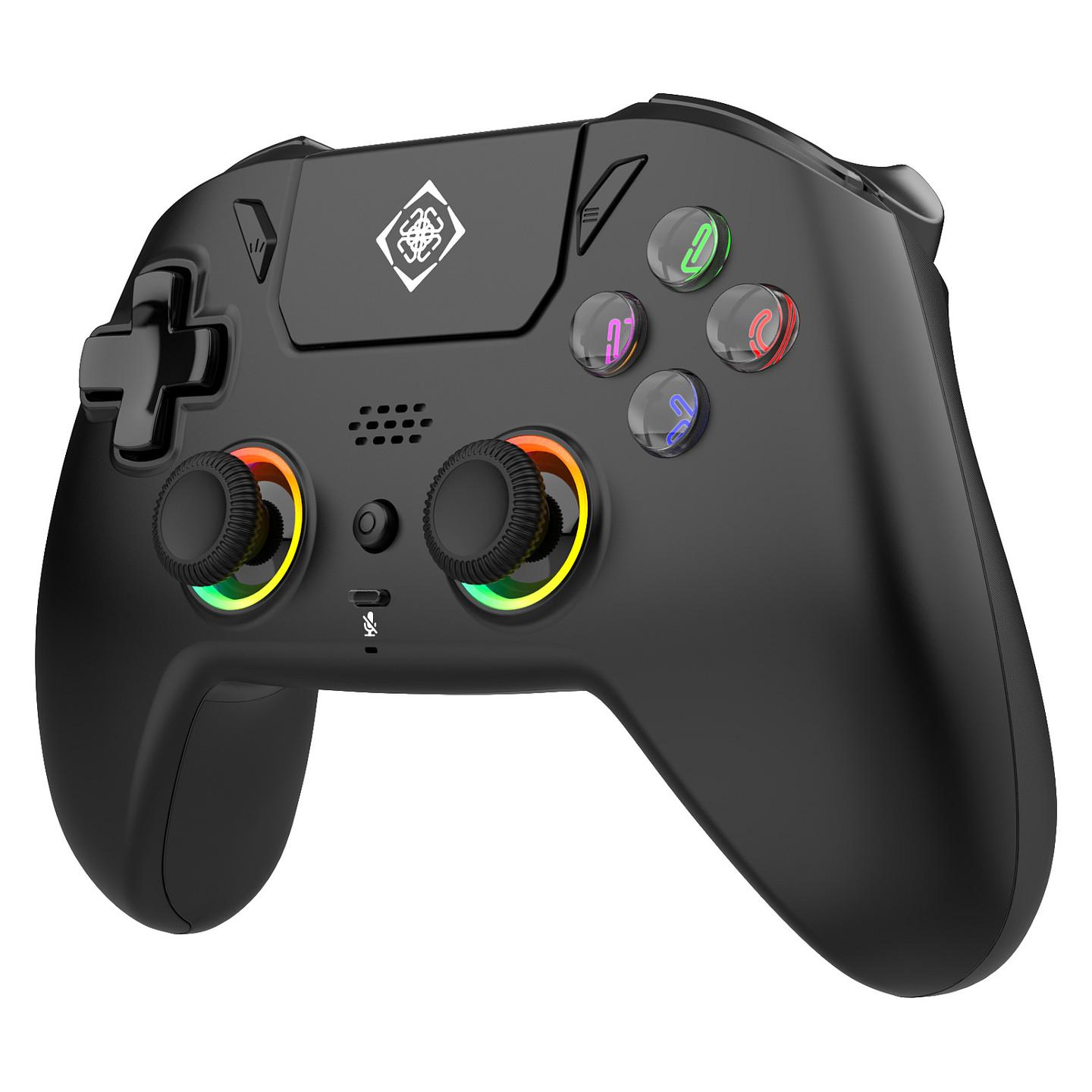Kontroller për Sony Deltaco GAM-189 / Wireless / Hall Effect / RGB / PS5 / PC / Android & iOS – Zezë - 2