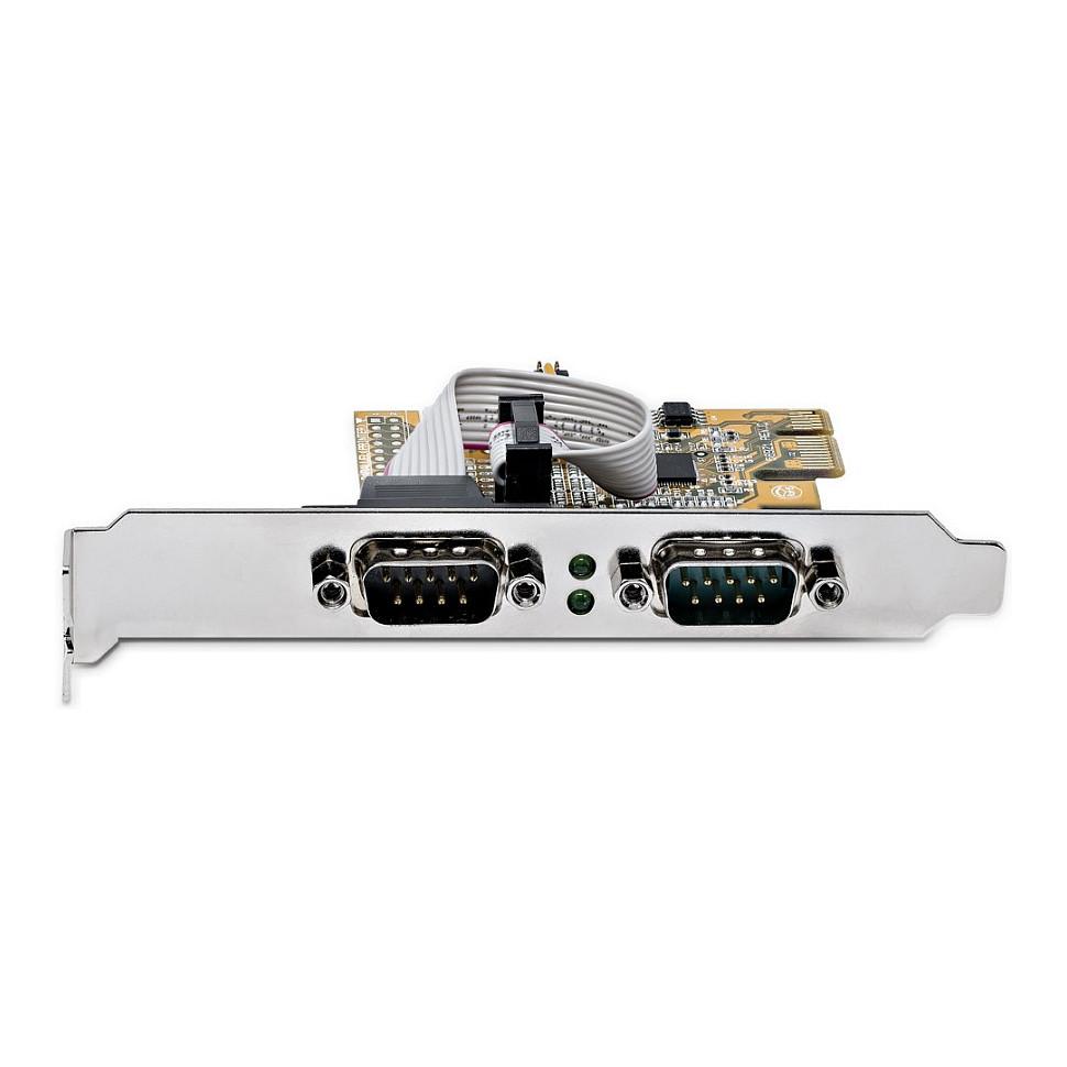 Kartë Zgjerimi StarTech.com 21050-PC-SERIAL-LP, PCIe 2.0 x1, 2x Serial RS-232 DB9, 921.6 Kbps - Verdhë - 3