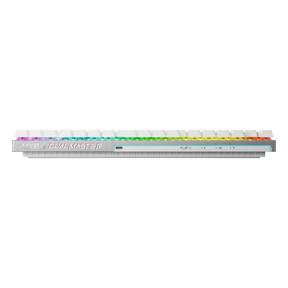 Tastierë Gaming CHERRY XTRFY MX 8.2 Pro TMR Wireless / US Layout / TKL / CHERRY MK Crystal Magnetic / TMR / 8000 Hz / 2.4 GHz + Bluetooth + USB / RGB – Bardhë - 3