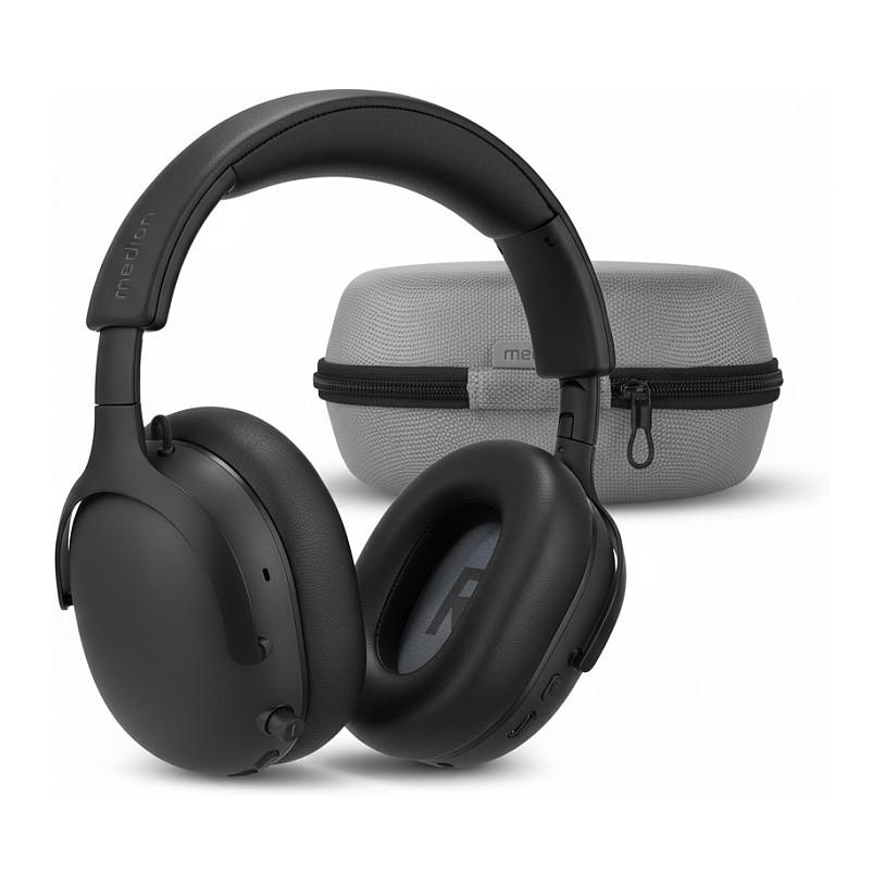 Kufje pa kabllo MEDION LIFE HX-1 Plus / Over-Ear / Bluetooth 6.0 / 50 mm / ANC / 100 orë – Zezë - 1