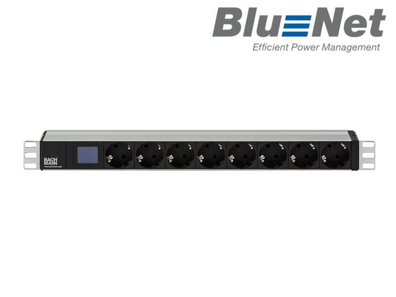 PDU Bachmann BlueNet BN0500 800.2054 / 8x Type F / 230 V / 16 A / 2m - Zezë/Alumin - 3