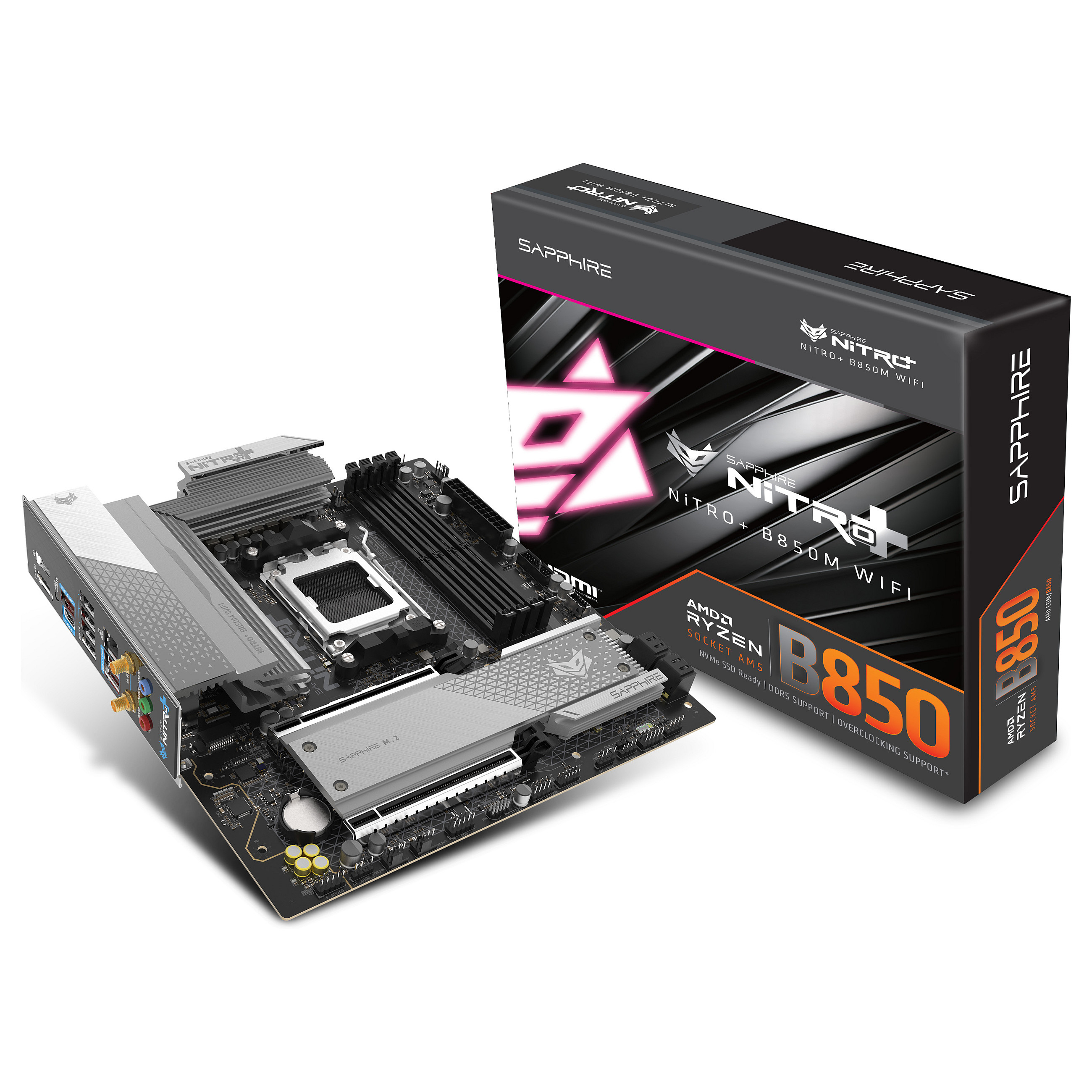 Pllakë Amë AMD AM5 Sapphire Nitro+ B850M WiFi / DDR5 / mATX / HDMI - 6