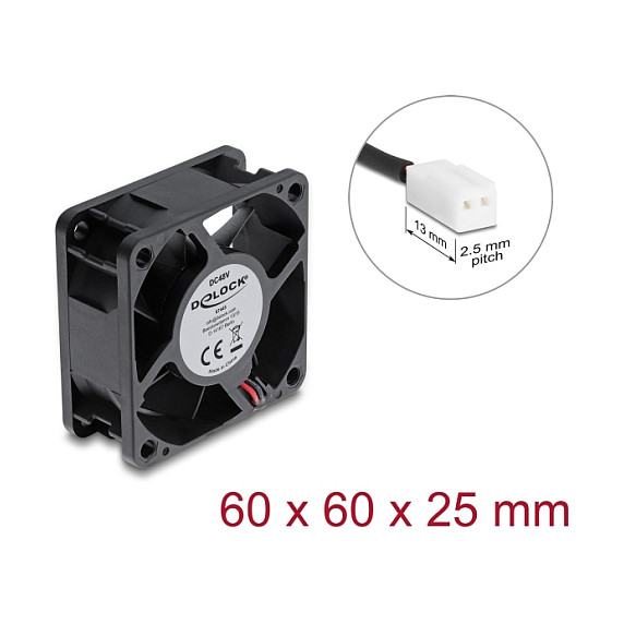 Ftohës për Kasë Delock / 60mm / 5000 RPM / 2-Pin / Ball Bearing – Zezë