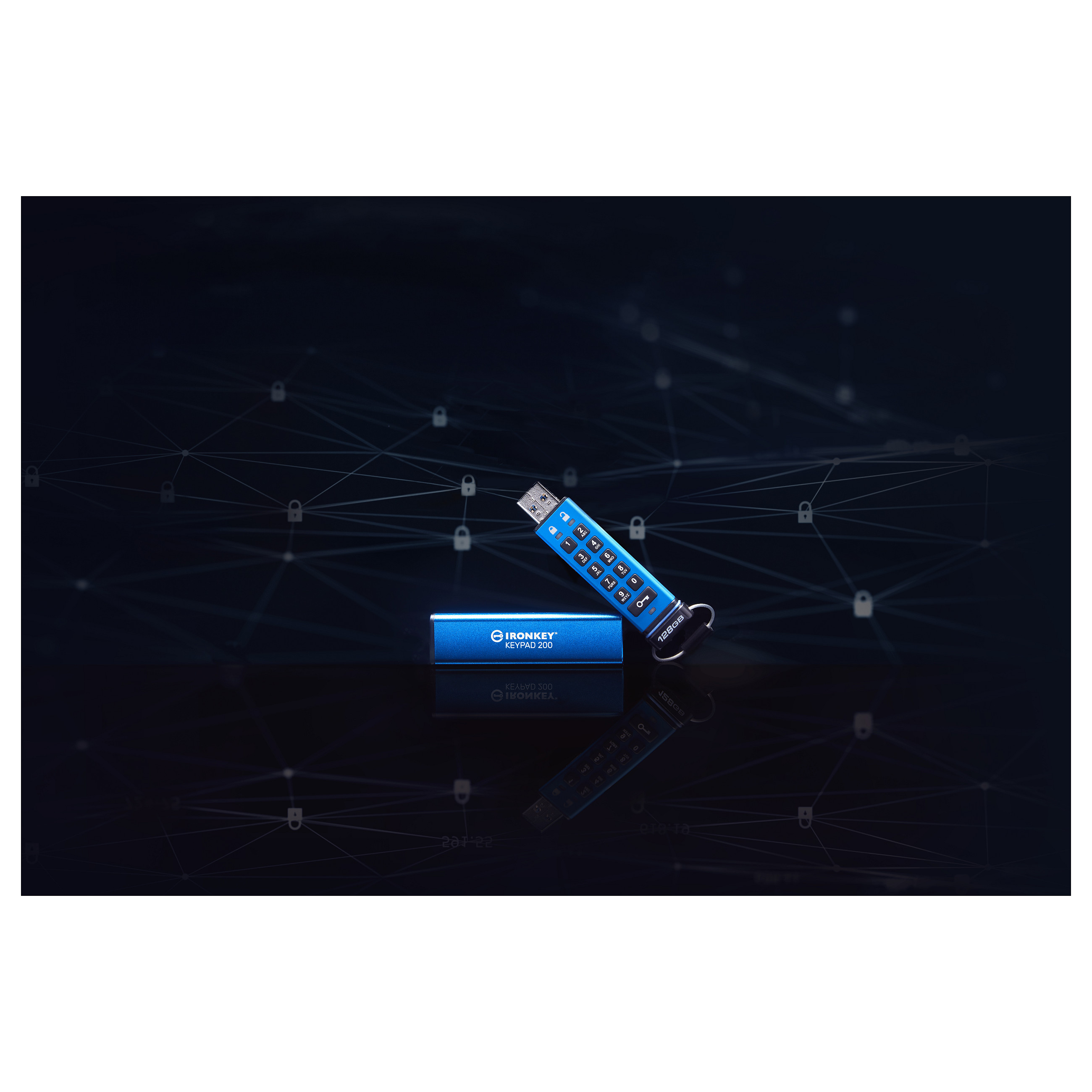 USB Flash Drive / Kingston / IronKey Keypad 200 / 128GB / Blu - 5