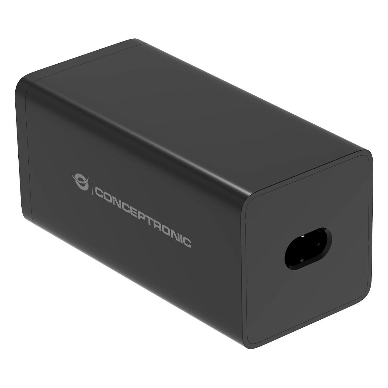 Adapter Conceptronic OZUL06BE / 200W / GaN / 4x USB-C + 2x USB-A / PD 3.1 / PPS / QC 3.0 / Kabllo USB-C - Zezë - 2