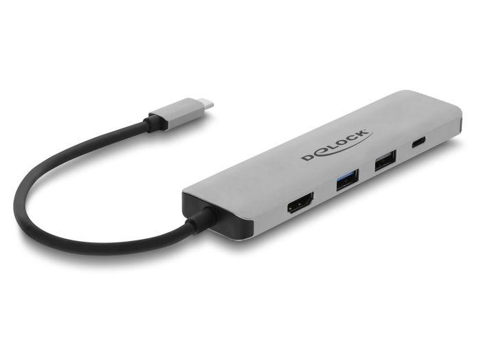 Docking Station Delock 92003, HDMI 4K, USB-C, USB-A, Power Delivery 3.1 140 W – Gri , Zezë