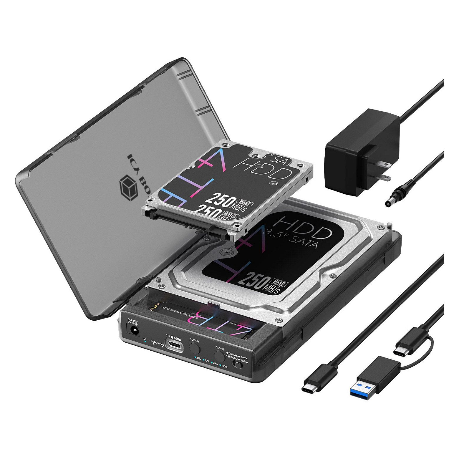 Docking Station ICY BOX IB-DK4081-SO / 2x USB-A / 1x USB-C / 1x HDMI / 100W PD – Argjend