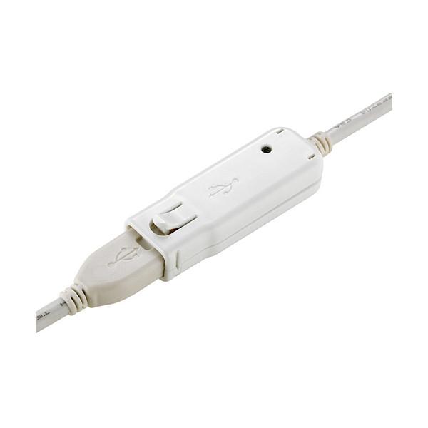 Kabllo USB ROLINE 12.04.1086, USB 2.0, USB-A në USB-A, Repeater aktiv, 12m - Bardhë