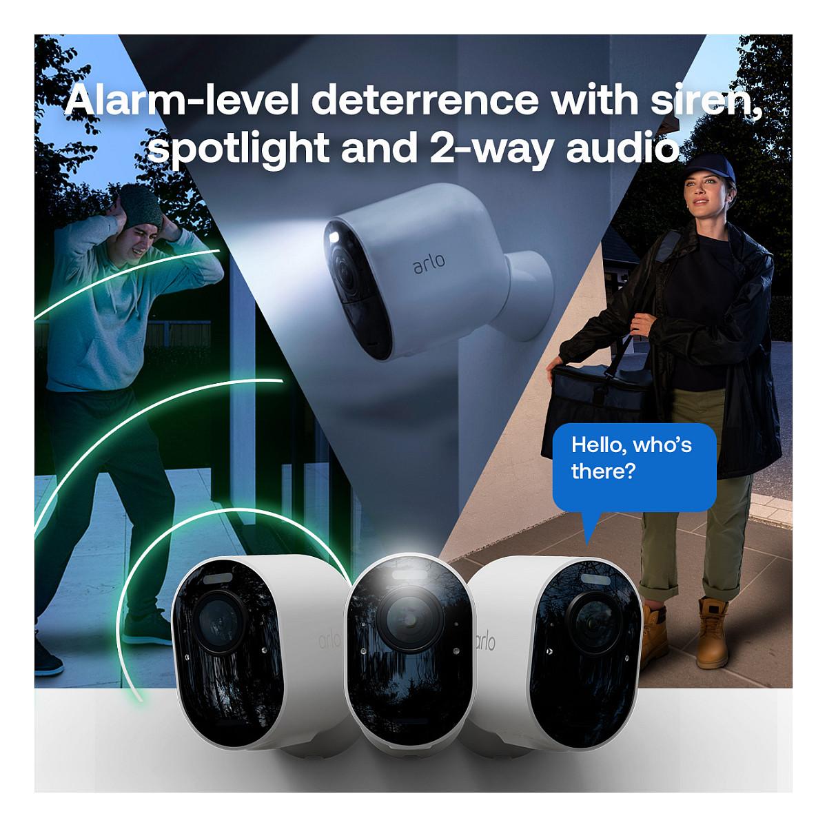 Kamerë Sigurie IP CCTV Arlo Pro 6 2K+, VMC4270P-100EUS, 4MP, 160°, Dual-Band Wi-Fi, Color Night Vision, 2-Way Audio, 2er Set - Bardhë - 7