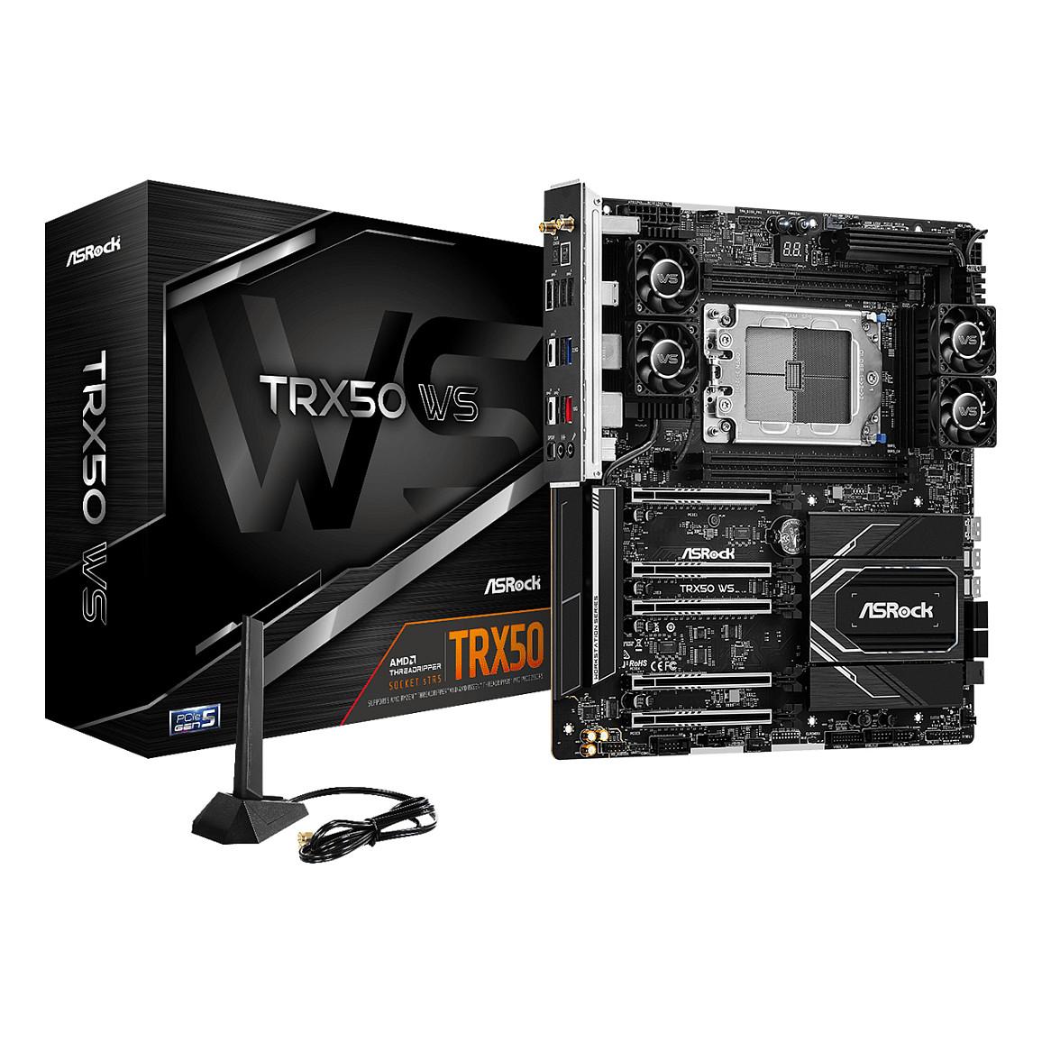 Motherboard ASRock TRX50 WS, AMD sTR5, DDR5 ECC RDIMM, E-ATX, PCIe 5.0, Wi-Fi 6E, 10GbE LAN