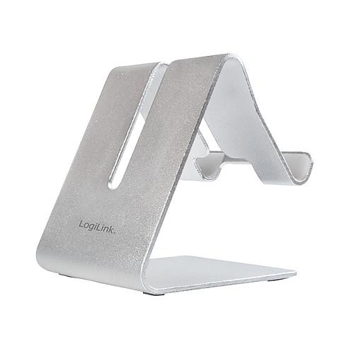 Mbajtëse për telefon LogiLink AA0122 / Smartphone & Tablet / Aluminium / 2 kënde shikimi – Argjend - 1