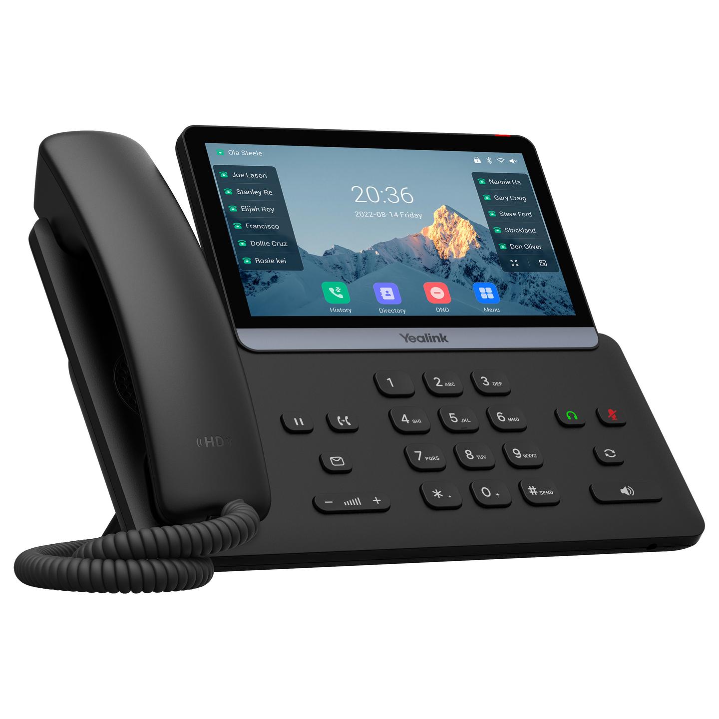 Telefon VoIP Yealink T77U, SIP, 7", Touchscreen, 800x480, 2x Gigabit Ethernet, 2x USB 2.0, PoE - Zezë - 2