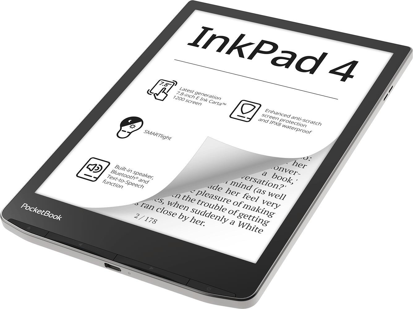 E-book PocketBook InkPad 4 / PB743G-U-WW-B / 7.8" / 32GB - Argjendtë - 3