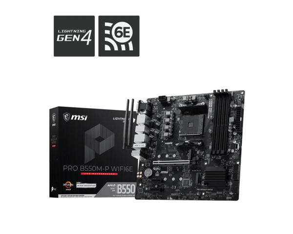 Pllakë Amë MSI PRO B550M-P WIFI6E / AMD AM4 / DDR4 / Micro-ATX / Wi-Fi 6E / 1GbE LAN