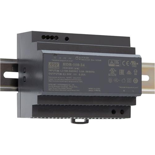 Furnizues Energjie Mean Well HDR-150-12, 136W, 12V DC, 11.3A, DIN Rail – Bardhë