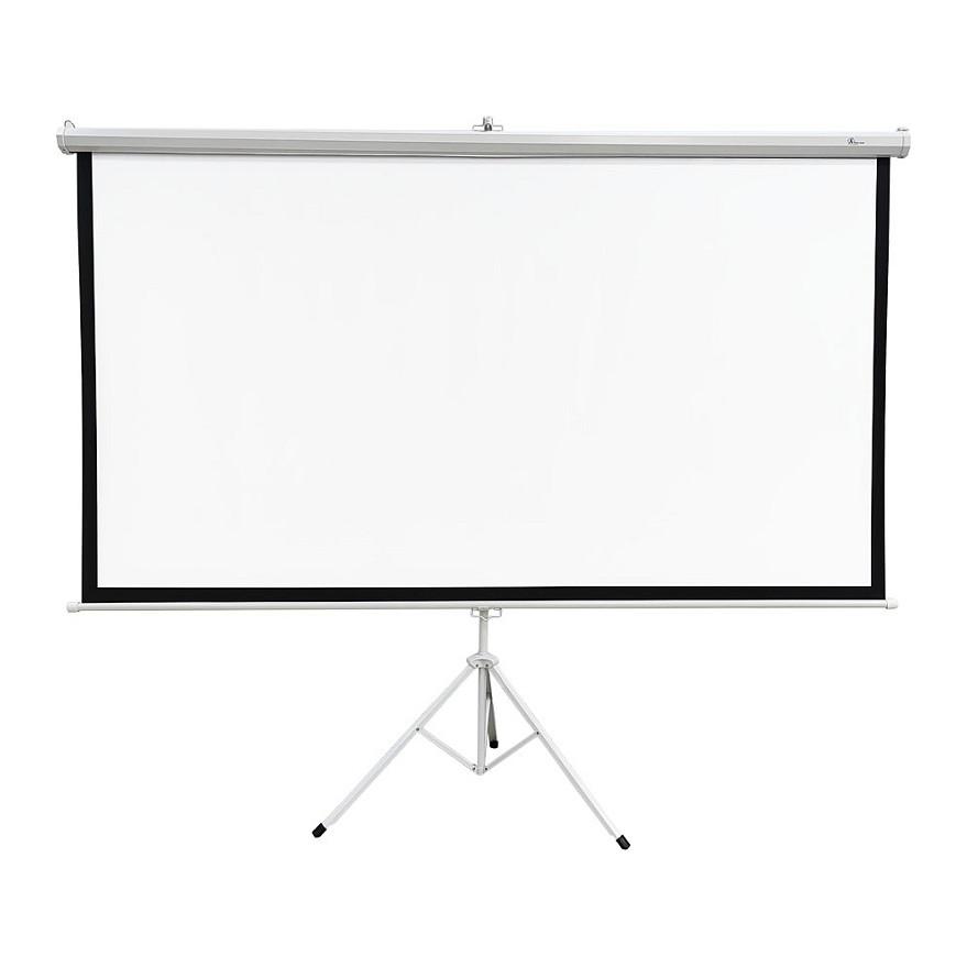 Ekran për Projektor Extralink PSR-100, 100", 16:9, 220x125cm, PVC, Semi-Automatik, me Stand - Bardhë