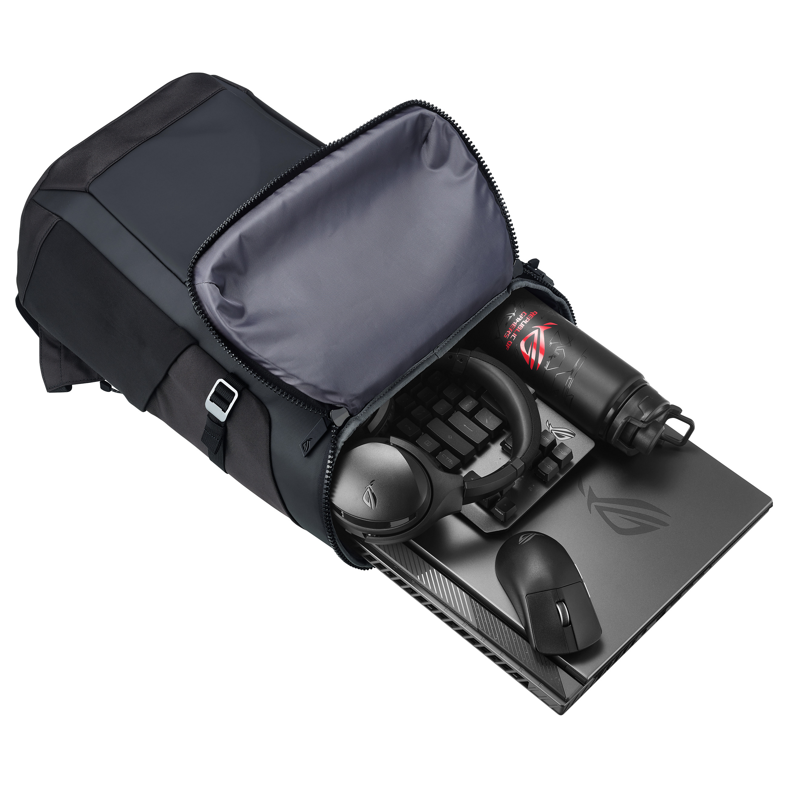 Çantë për laptop ASUS ROG Ranger BP2701 / Backpack / 17" / 22 L / Water-Resistant / Scratch-Resistant / Padded Laptop Compartment / Reflective Design - Zezë - 4