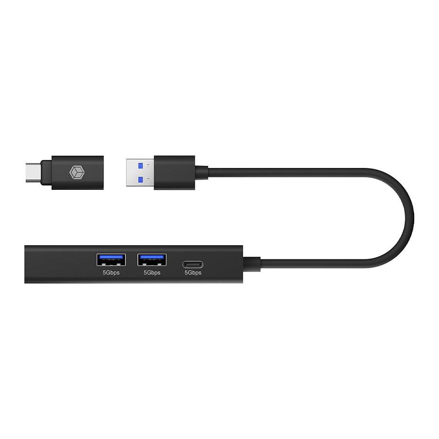 Hub USB ICY BOX IB-HUB1439-LAN, 4-në-1, 2x USB-A 3.2 Gen 1, USB-C 3.2 Gen 1, RJ45 Gigabit, 5Gbps - Zezë - 6