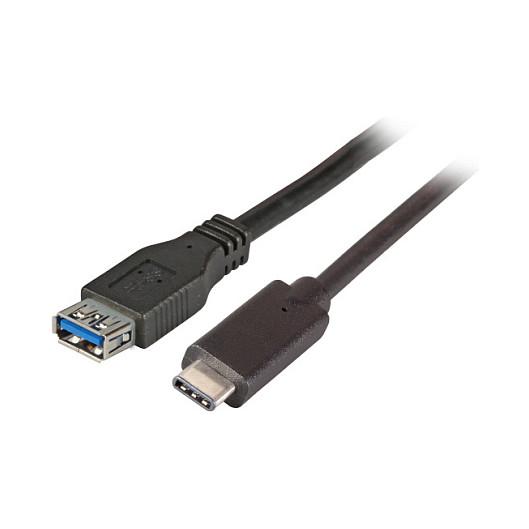 Kabllo USB EFB Elektronik K5313SW.0,2, USB 3.2 Gen 1, USB-C Mashkull në USB-A Femër, 5Gbps, 0,2m - Zezë