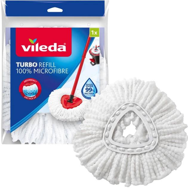 Kokë Zëvendësuese për Mop Vileda TURBO REFILL / 100% Mikrofibër / 30°C - Bardhë