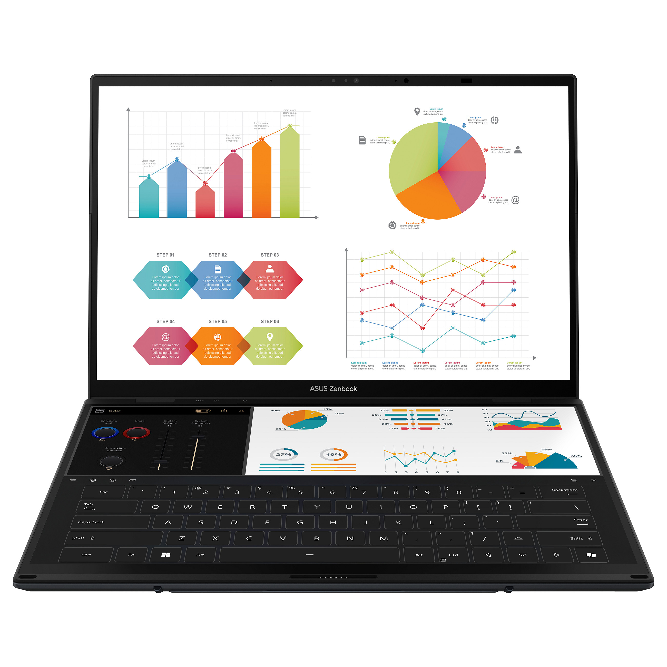 Laptop ASUS Zenbook Duo UX8406CA-QL194W / Ultra 9-285H / 32GB LPDDR5x / 1TB / 14" WUXGA OLED Touch 60Hz / Intel Arc 140T / DE  - Gri - 6