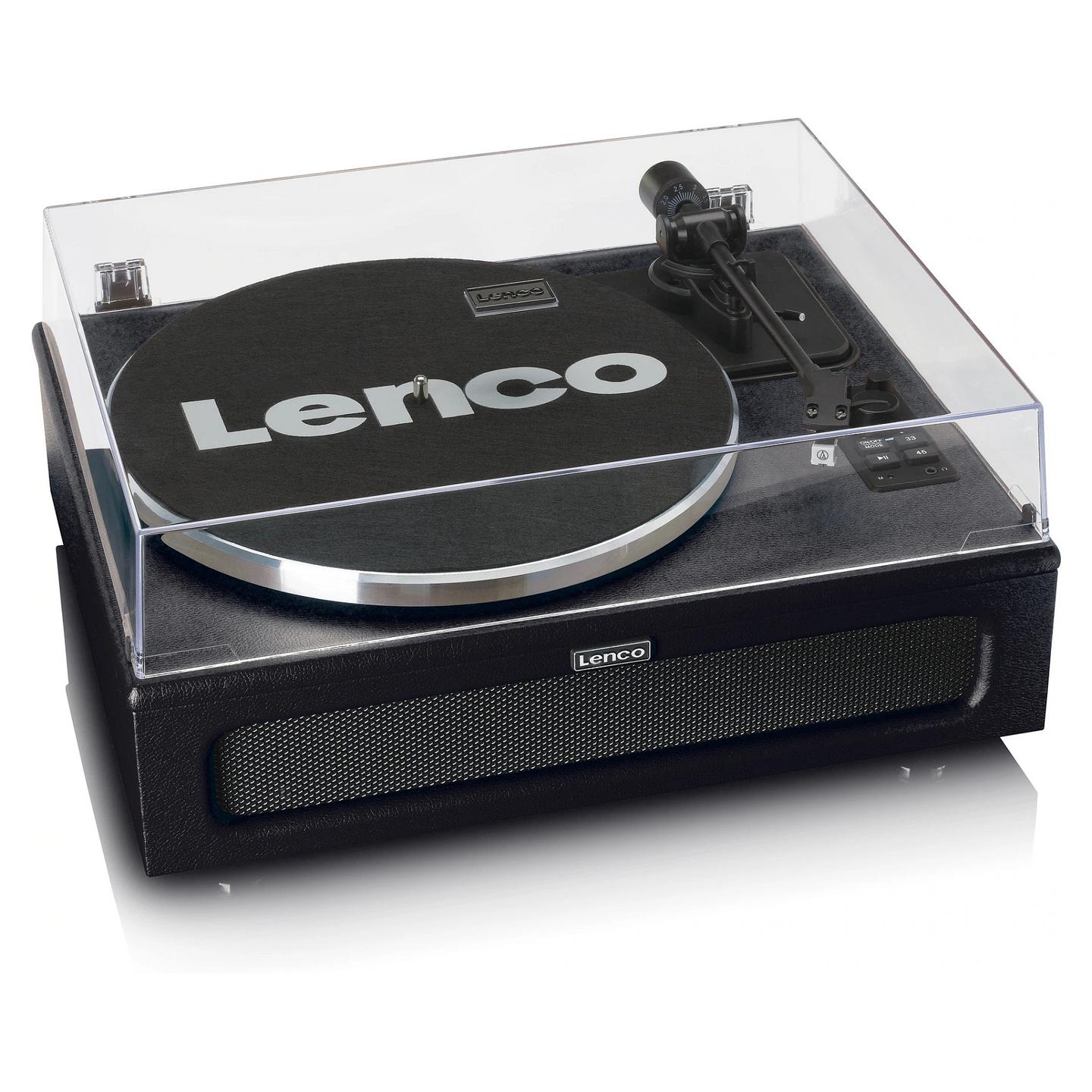 Gramafon Lenco LS-430BK, Me rrip, Bluetooth, 40 W RMS, Kuti prej metali, plastike dhe lëkure sintetike - Zezë - 8