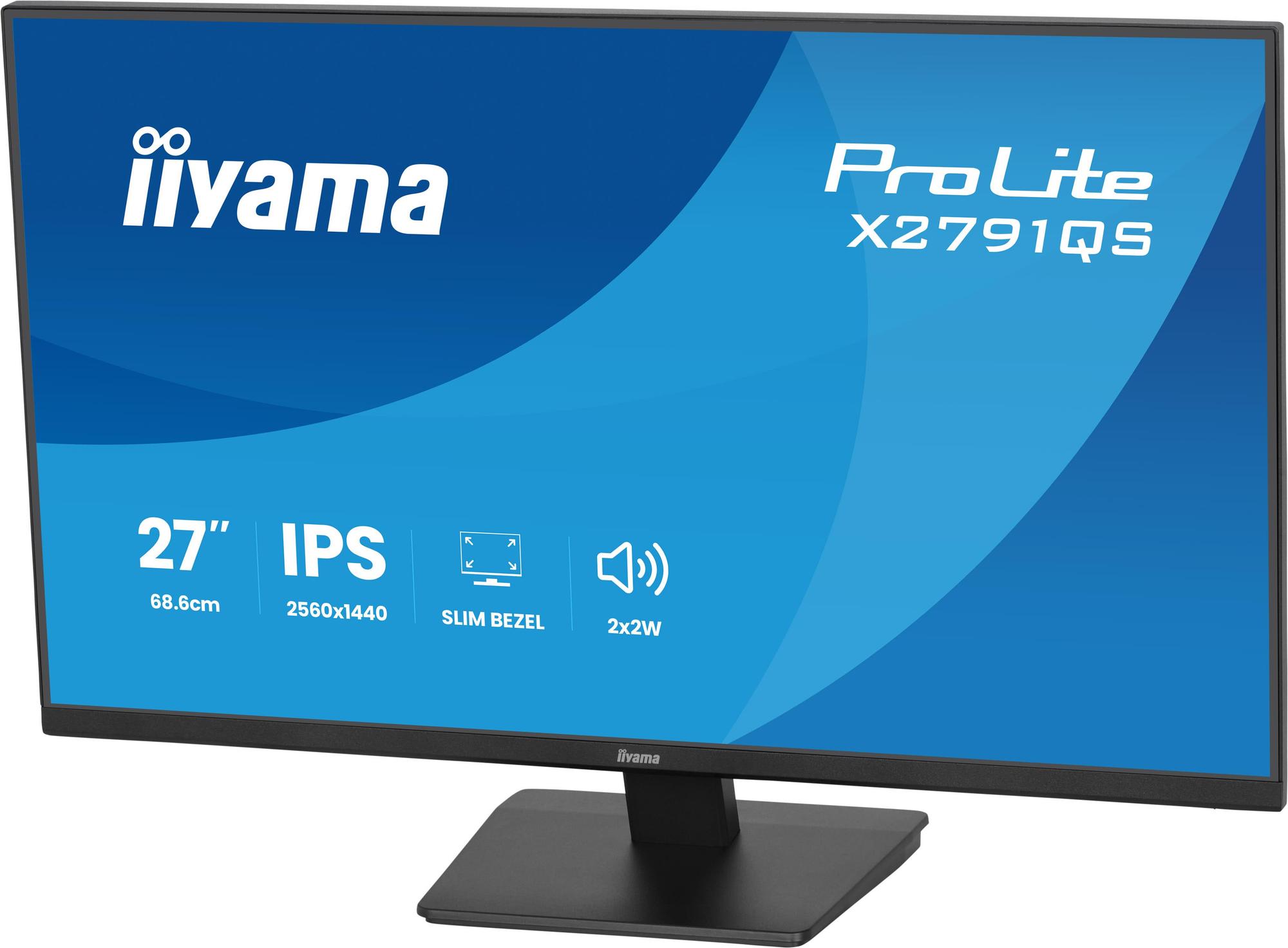 Monitor iiyama ProLite X2791QS / 27" / QHD IPS / 100Hz / 1ms / HDMI+DisplayPort - Zezë - 2