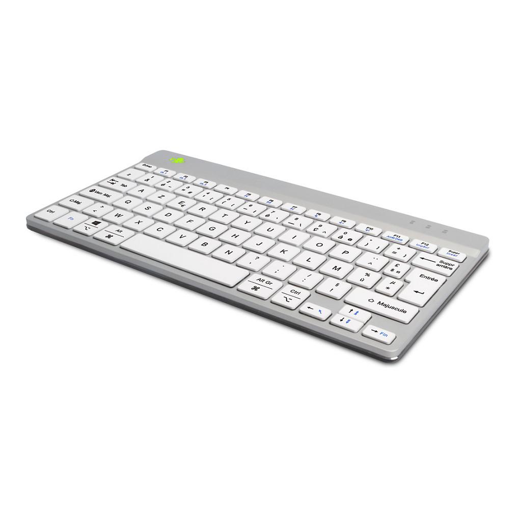 Tastierë pa kabllo R-Go Tools R-Go Compact Break / AZERTY / Scissor / Bluetooth / Mini - Bardhë