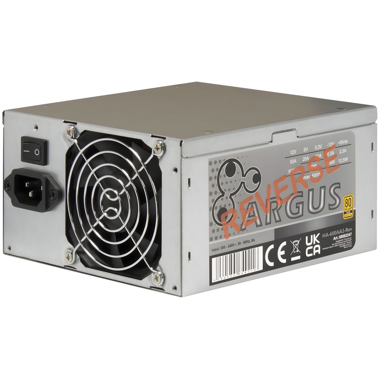 Furnizues Energjie Inter-Tech HA-600AA2-Rev / 600W / ATX / 80 PLUS Gold / Non Modular – Zezë