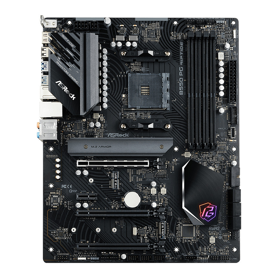 Pllakë Amë ASRock B550 PG Riptide / AMD AM4 / B550 / DDR4 / ATX / 2.5GbE LAN / CrossFireX - 5