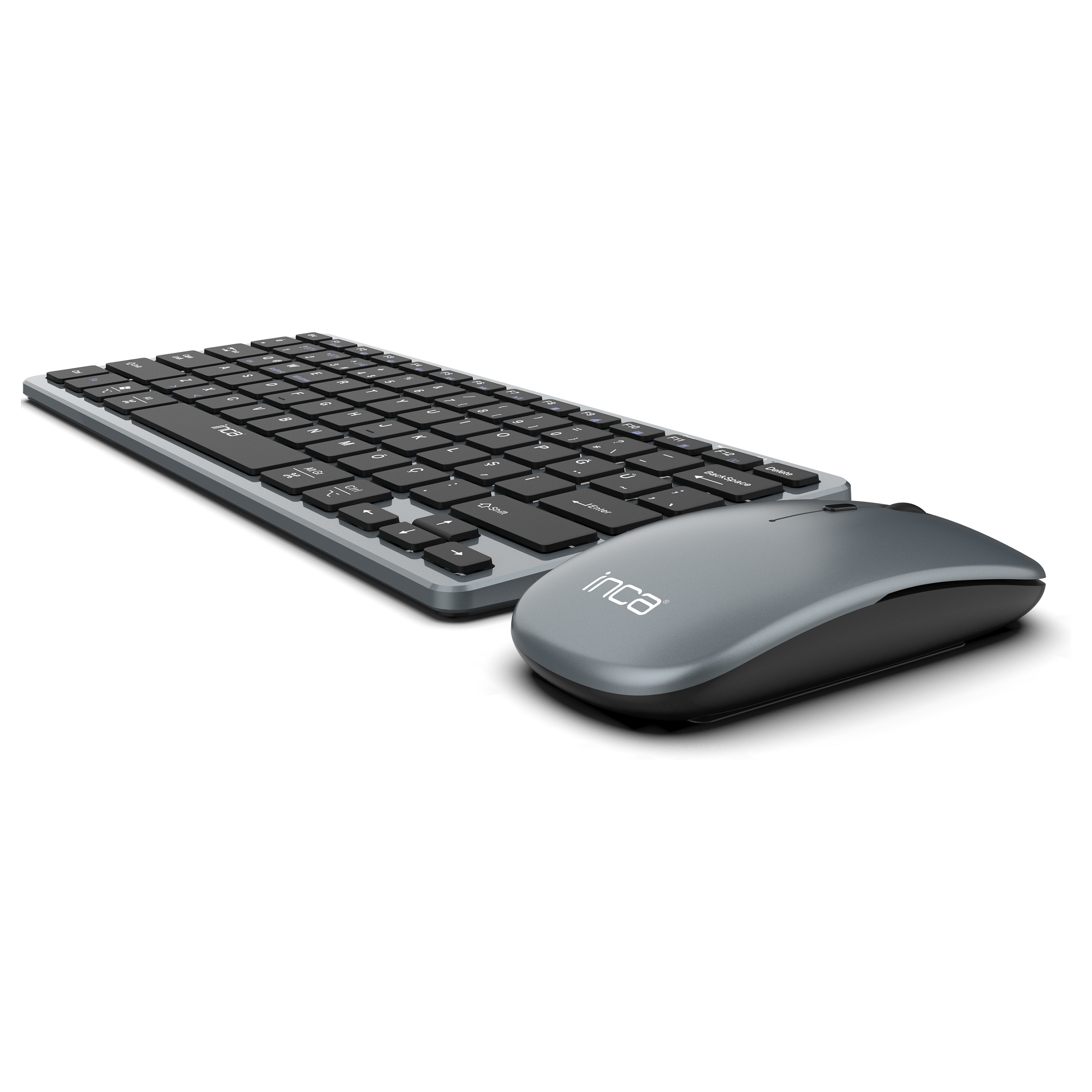 Combo (Tastierë&Maus) INCA IBK-572BT / 60% / QWERTZ / RF Wireless + Bluetooth / LED / 78 Butona - Zezë - 5