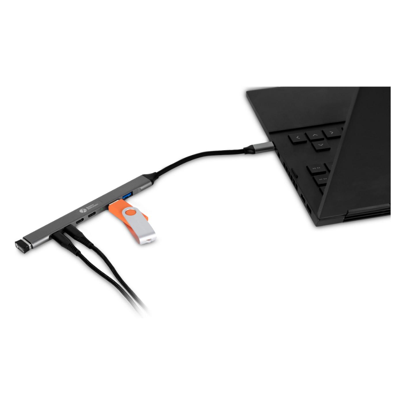 USB-C Hub BakkerElkhuizen 7-in-1 / USB-C / 3× USB-A + 4× USB-C / 5000 Mbps - Zezë/Gri - 4