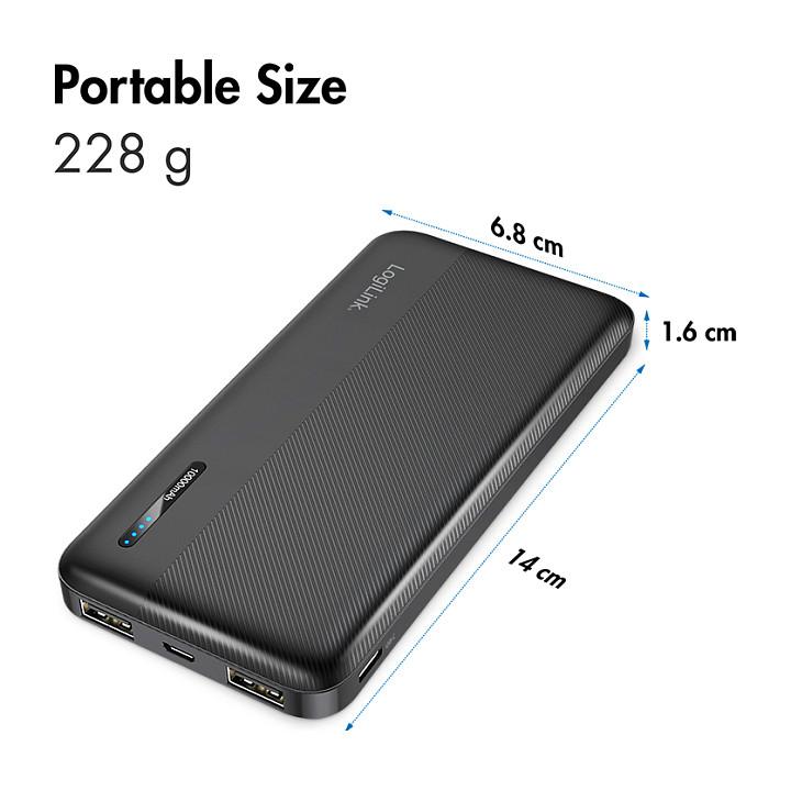 PowerBank LogiLink PA0338RF / 10000mAh / 2x USB-A / USB-C / 12W / Fast Charging - Zezë - 4