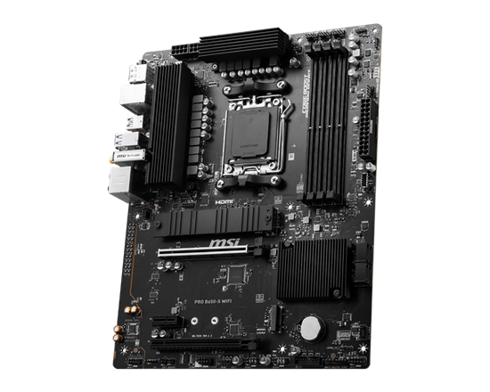 Pllakë Amë MSI PRO B650-S WIFI / AM5 / B650 / DDR5 / ATX / DP / HDMI / Wi-Fi 6E / 2.5GbE LAN - 3