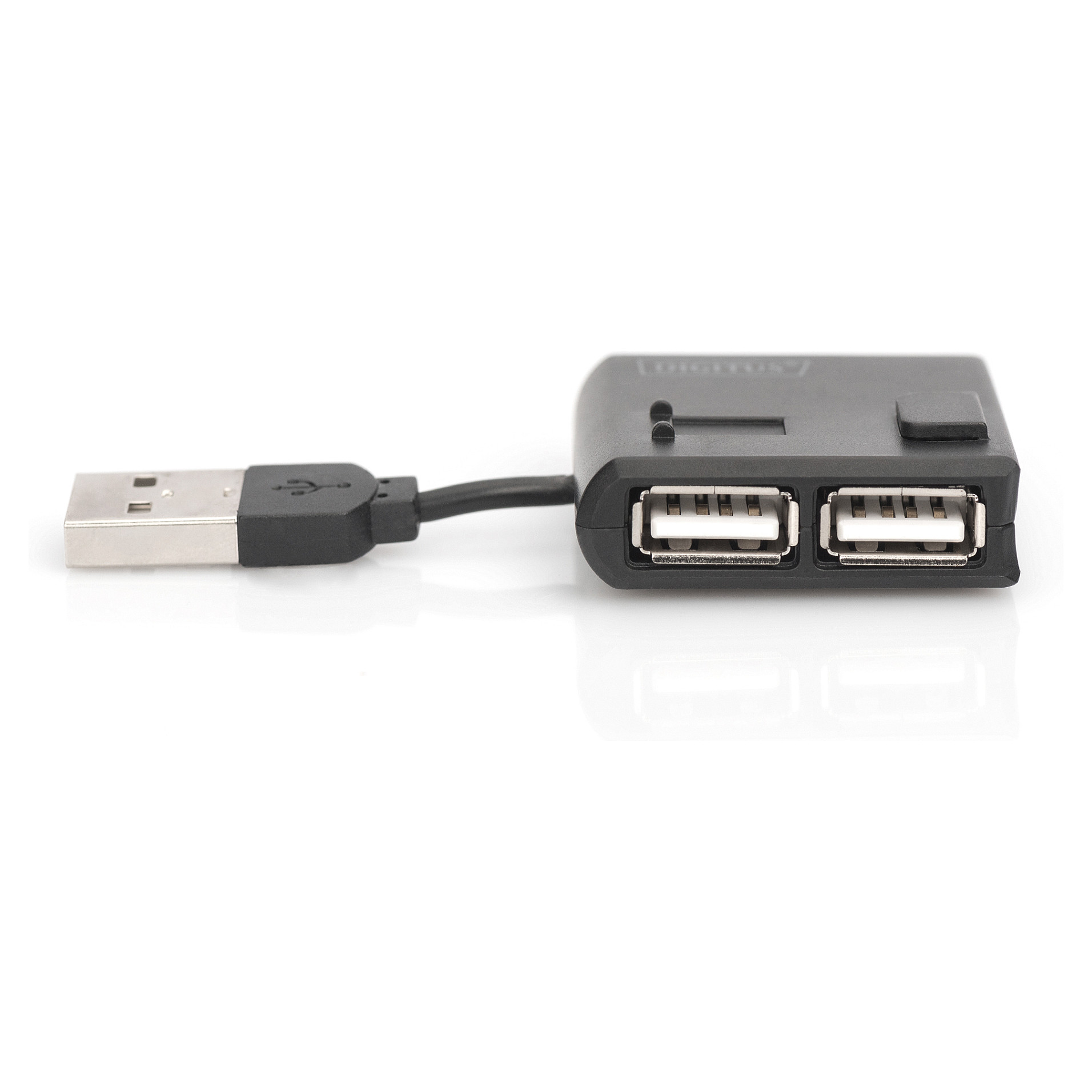 HUB USB 2.0 DIGITUS / 4‑Port (4x A2.0) / Kabllo e integruar - Zezë - 4