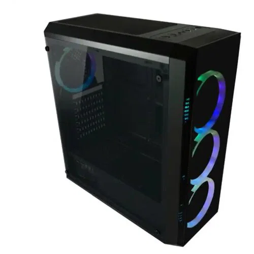 Kasë LC-Power Quad-Luxx LC-703B-ON Midi Tower ATX / 4x120mm 256C RGB Fans / 2x USB 3.0 / 1x USB 2.0 - Zezë - 2