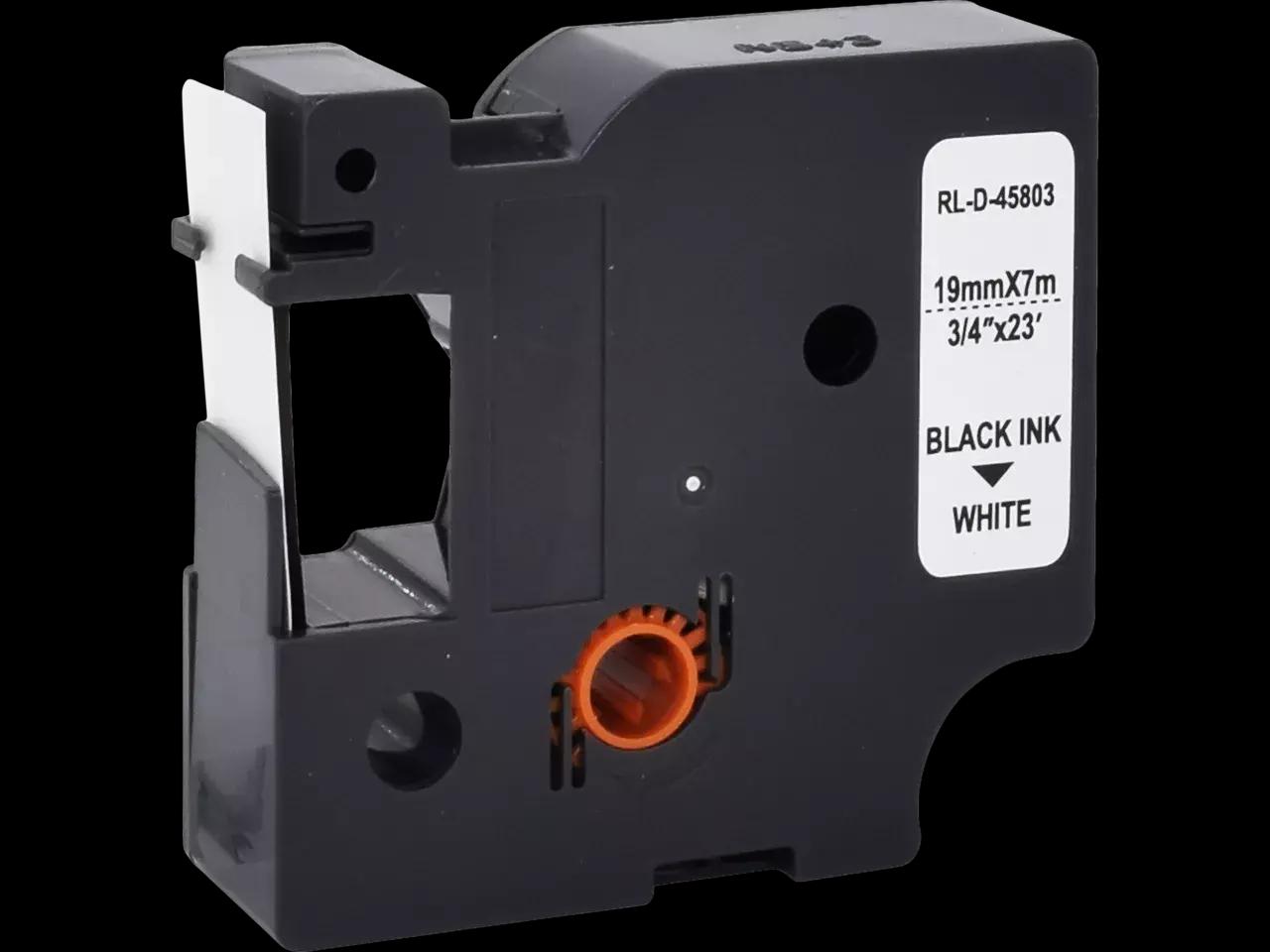 Shirit për Printer DYMO D1 S0720830 / 19 mm × 7 m / Vinyl / Shkrim i Zi mbi të Bardhë
