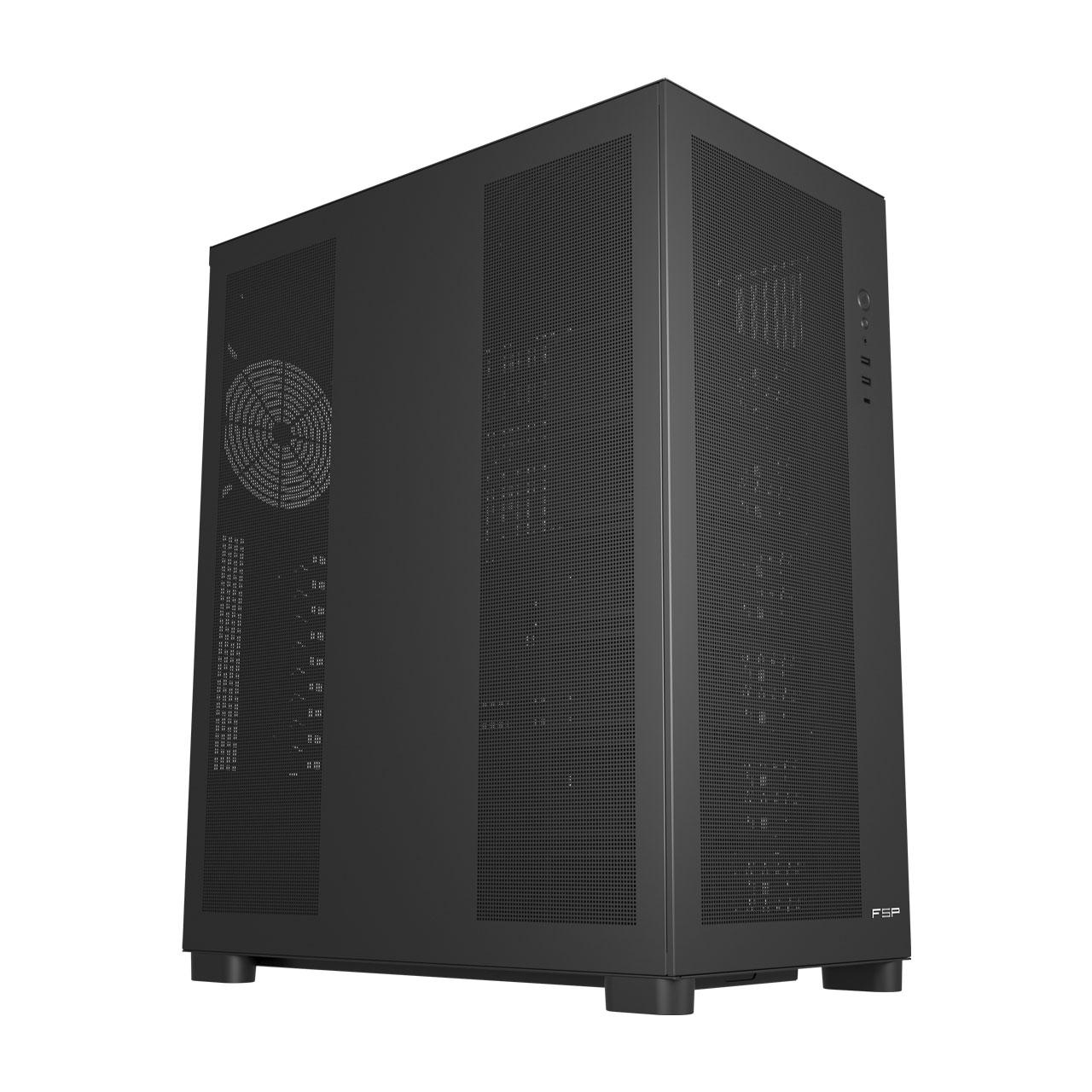 Kasë Fortron U500-B / Workstation E-ATX Full-Tower / 4x120mm PWM (Para) + 1x120mm PWM (Prapa) / USB 3.0 + Type-C / Panel Mesh – Zezë