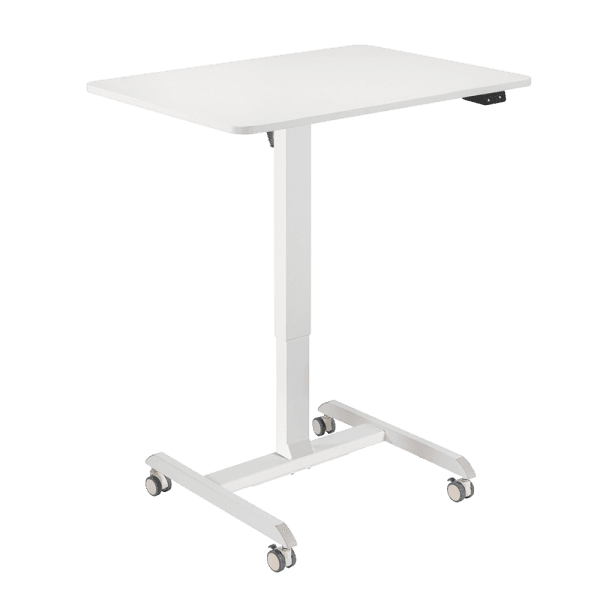 Tavolinë Elektrike LogiLink EO0050W, Ulur-Në-Këmbë, 80 × 60 cm, 74–114 cm, 1 Motor, me Rrota - Bardhë