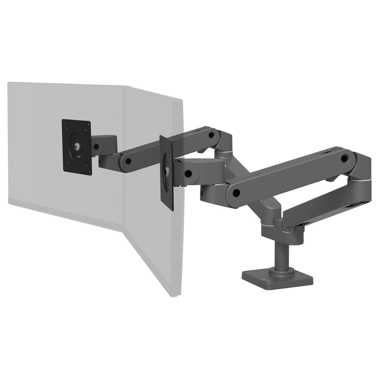 Mbajtëse për Monitor Ergotron LX Pro 45-686-293, 2 Monitorë, deri 27", 20kg, VESA 100x100mm - Gri e Errët, Zezë - 8