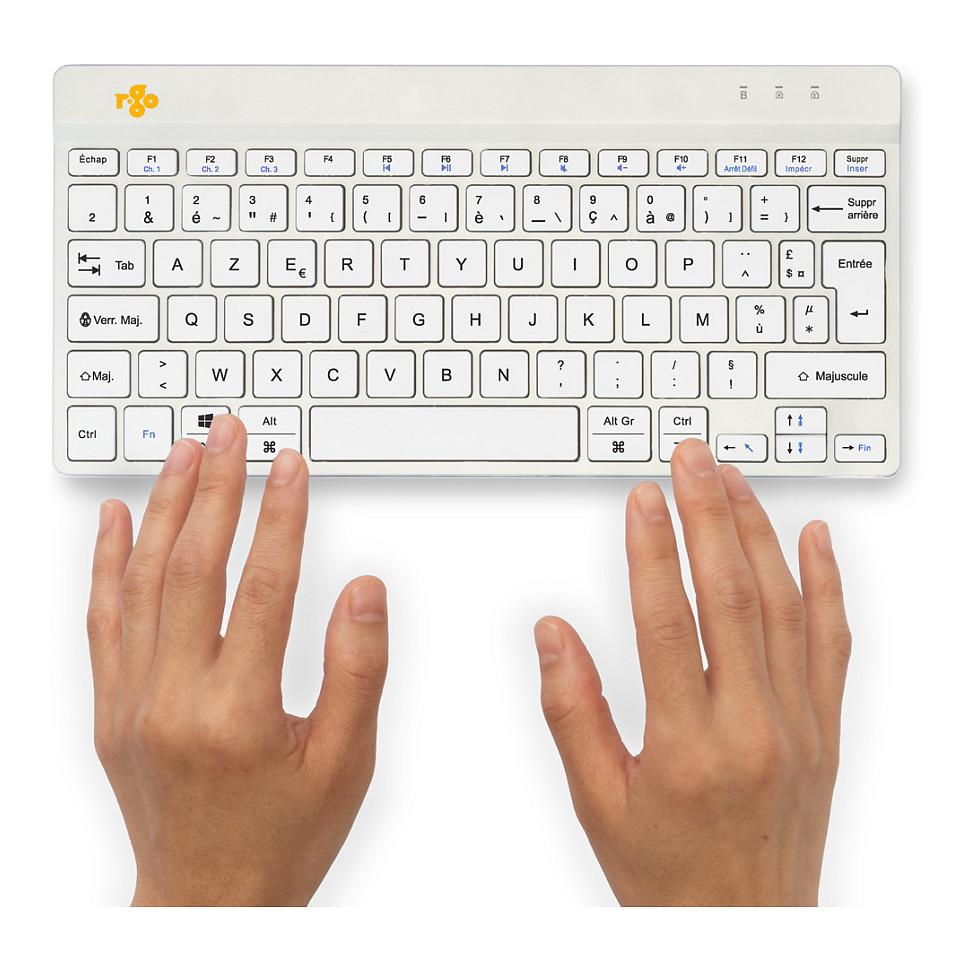 Tastierë pa kabllo R-Go Tools R-Go Compact Break / AZERTY / Scissor / Bluetooth / Mini - Bardhë - 5