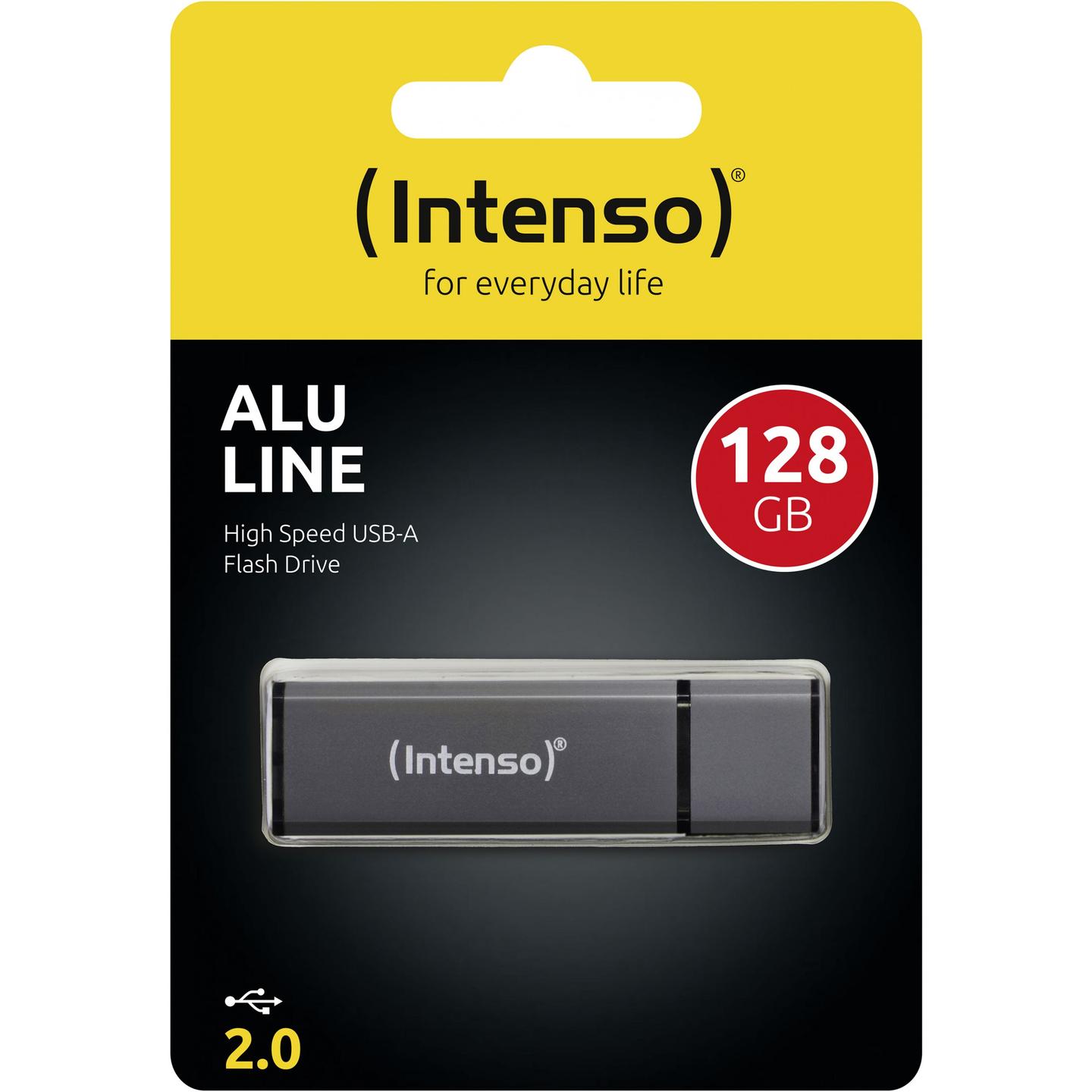 USB Flash Drive Intenso Alu Line 3521495 / 128GB / USB 2.0 / 28MB/s Read 6.5MB/s Write - Hiri - 3