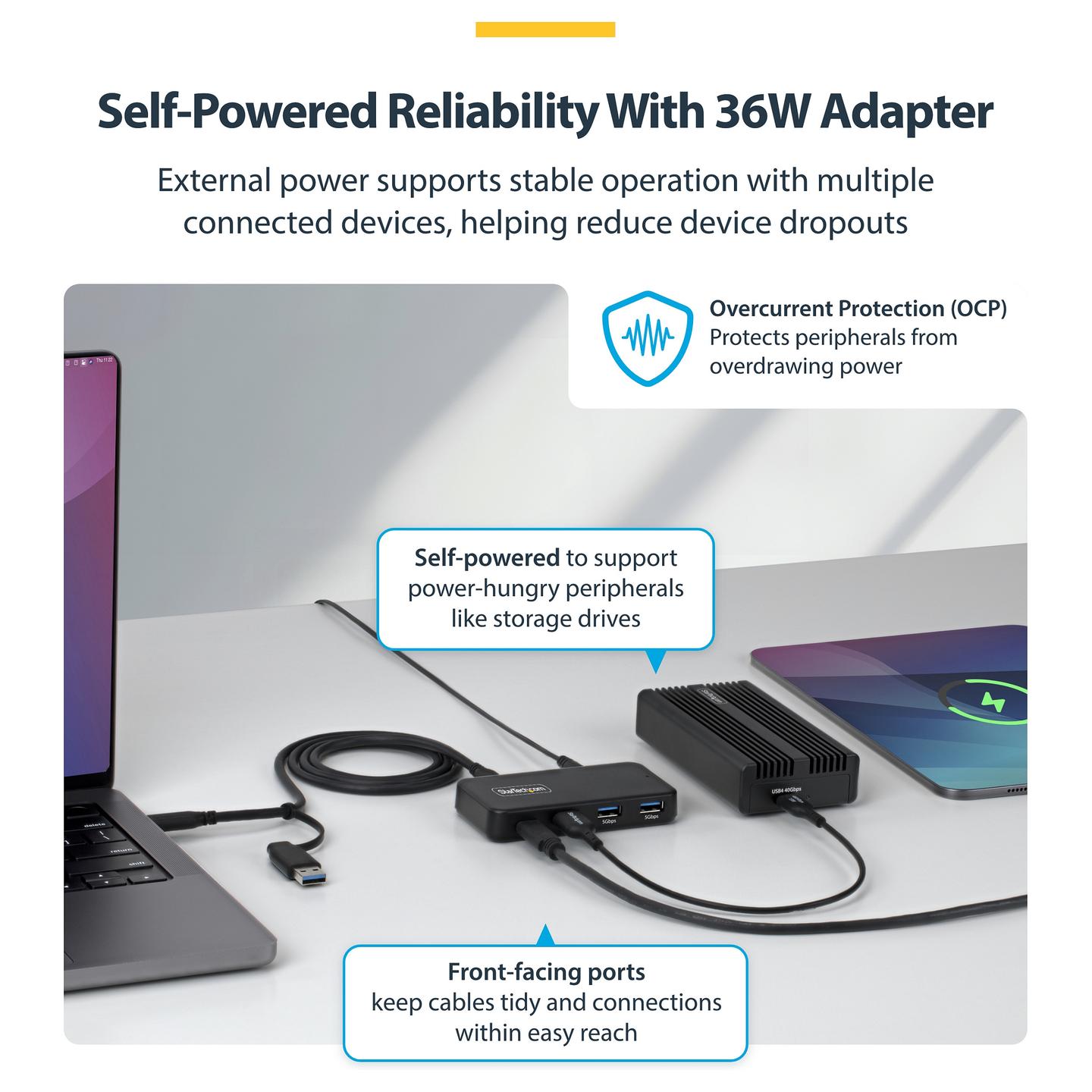 Hub StarTech.com 311UE-USB-HUB, 3x USB-A, 1x USB-C, 5Gbps, 36W - Zezë - 7