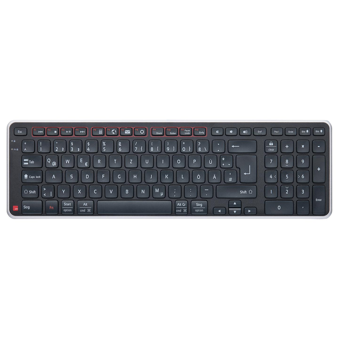 Tastierë pa kabllo CONTOUR DESIGN Balance / QWERTZ (DE) / Full-Size / 104 Taste / Scissor / Bluetooth + 2.4 GHz / USB Receiver – Zezë - 2