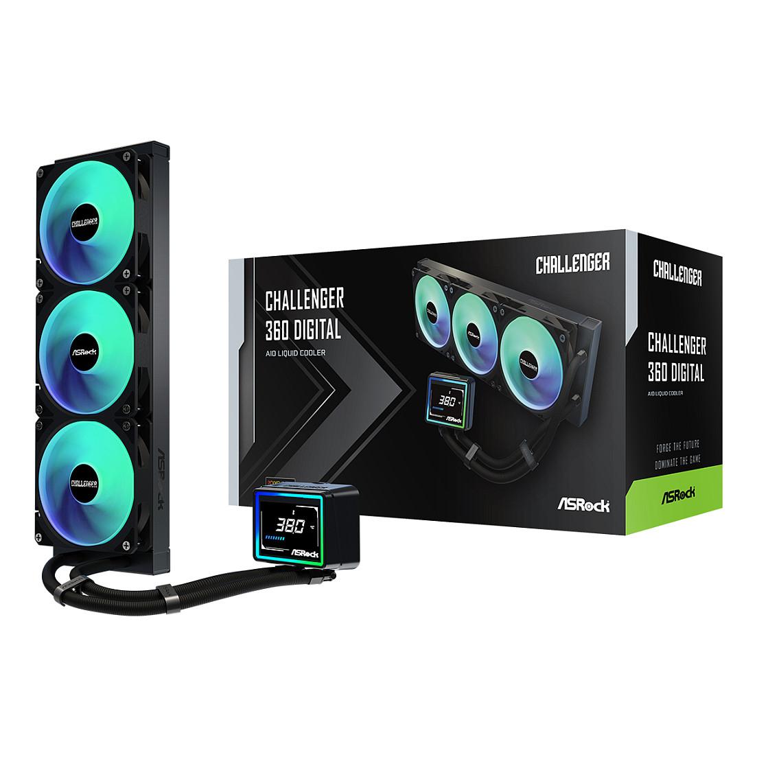 Ftohës për procesor ASRock Challenger 360 Digital / 360mm / AIO / ARGB / LCD - Zezë - 1