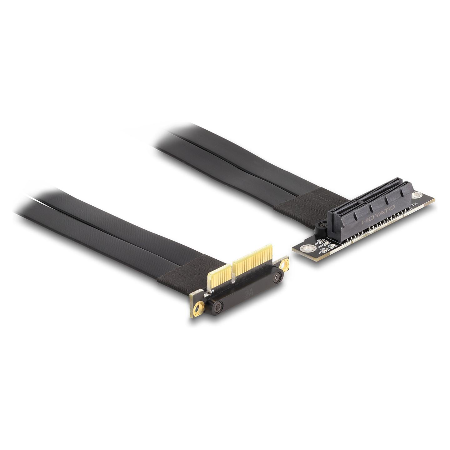 Kartë Riser Delock 88044, PCIe 3.0 x4, x4 në x4, 30cm - Zezë