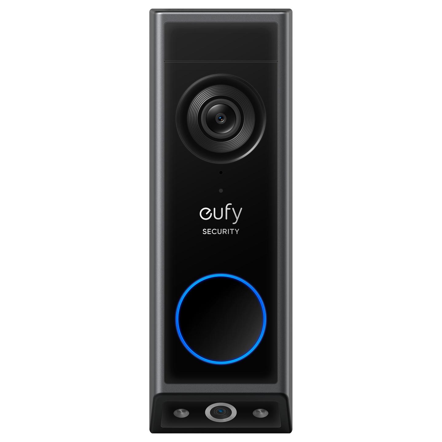 Kamerë Zile për Derë eufy E340, 2K, Dual Camera, 160°, Color Night Vision, Audio 2-Kahëshe, AI, Bateri, Wi-Fi 2.4GHz, 8GB eMMC, IP65, Chime - Zezë - 2