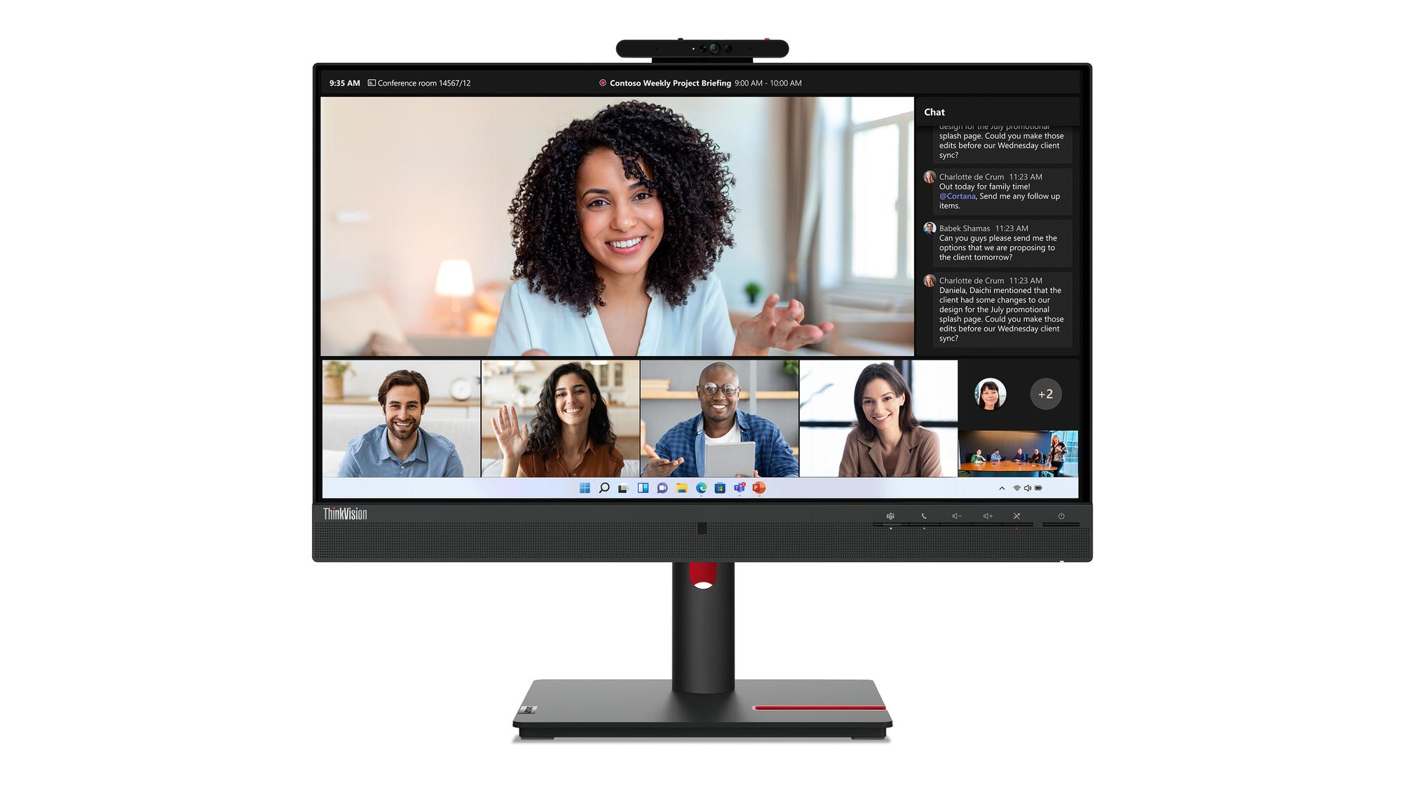 Monitor Lenovo ThinkVision T24mv-30 / 23.8" / Full HD IPS / 75Hz / 4ms / HDMI+DisplayPort+USB-C - Zezë