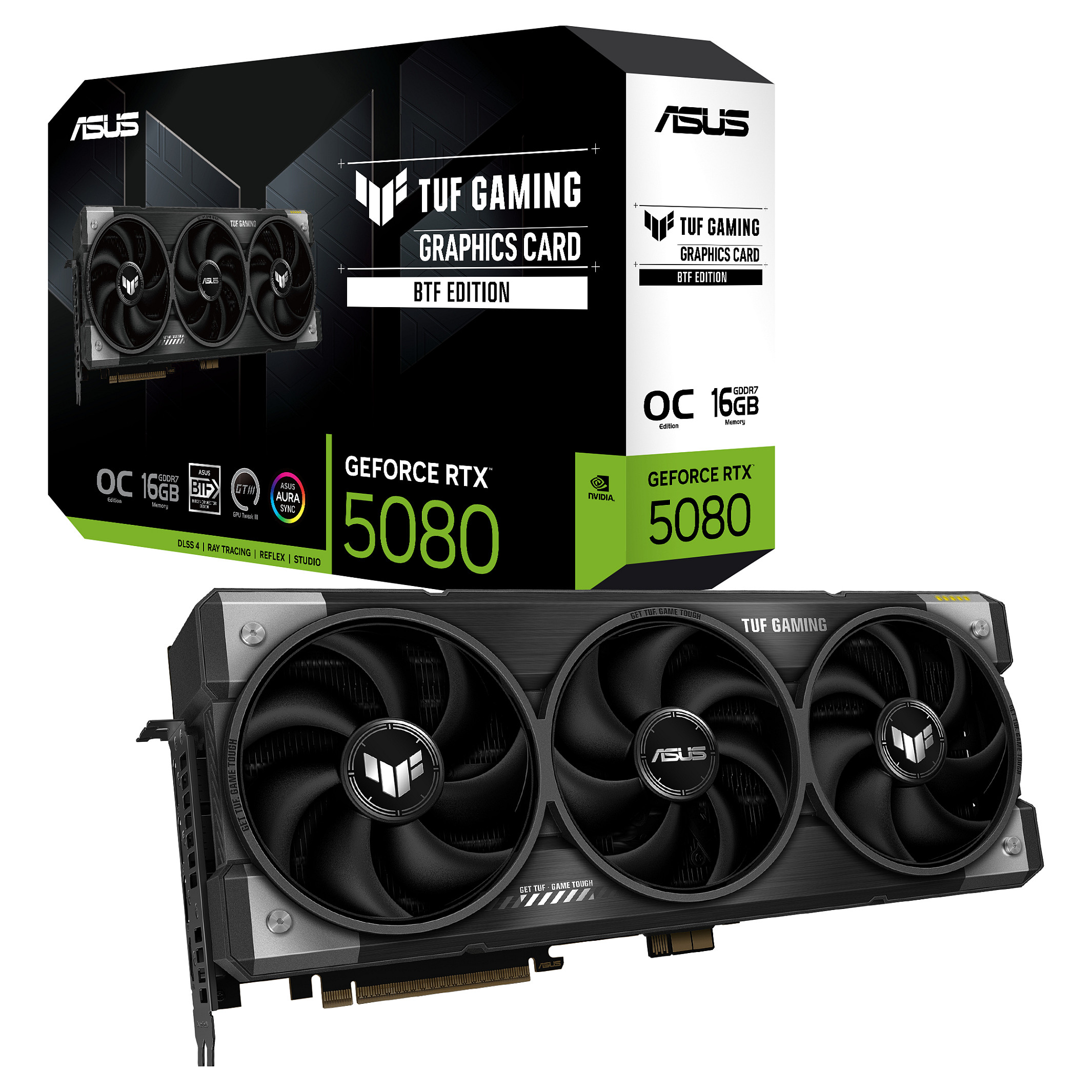 Kartelë Grafike NVIDIA GeForce RTX 5080 / 16GB GDDR7 / 256-bit / ASUS TUF Gaming BTF OC / 3 Fans - Mix - 11